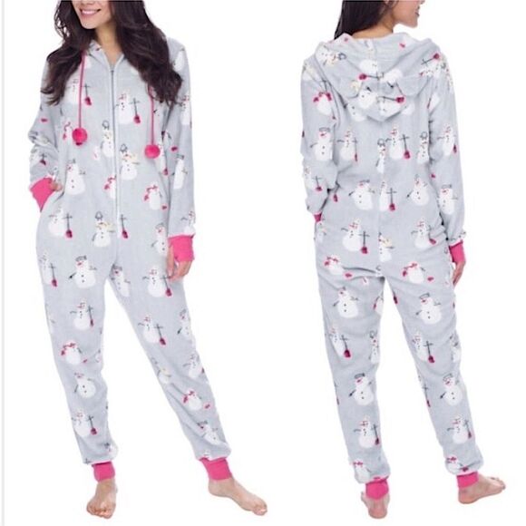 Munki Munki Snowman Fleece Onesie! - Picture 1 of 8